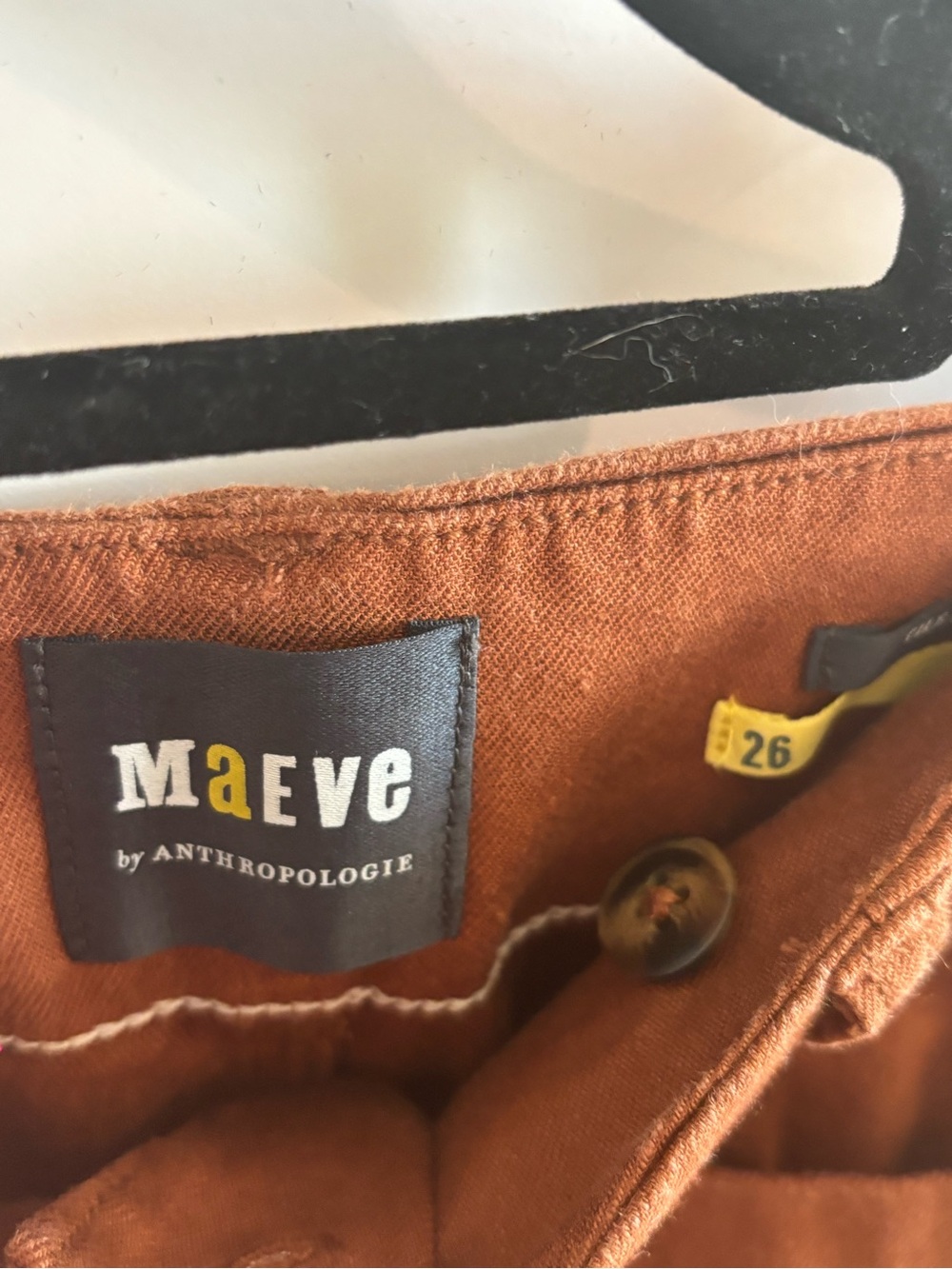 Anthropologie Maeve Burnt Orange Cotton Pants NWT - Picture 3 of 4